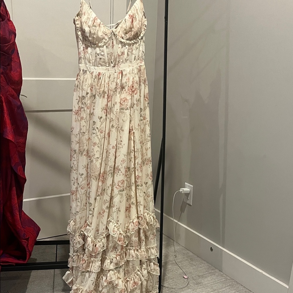 Floral Cream Maxi Dress